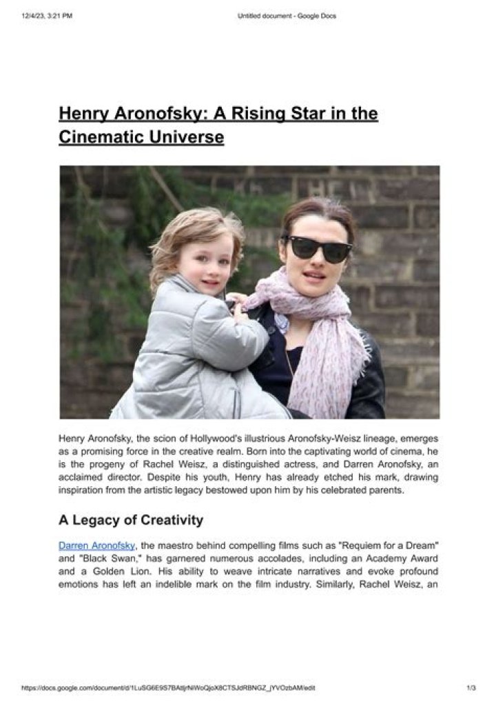 Unveiling Henry Aronofsky: Discoveries And Insights